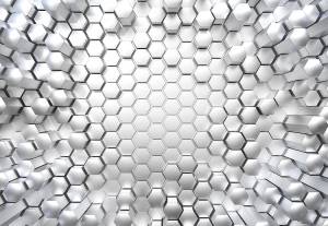 Φωτοταπετσαρία τοίχου 3D μεταλλική κυψέλη έτοιμων διαστάσεων 8-206 (3.68M x 2.54Υ)