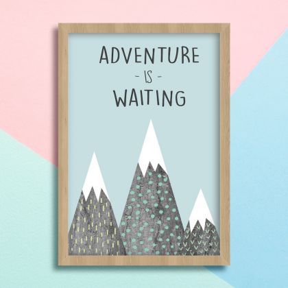 Παιδικό ξύλινο κάδρο 23x32cm Adventure is Waiting KD472