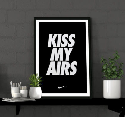 Ξύλινο Κάδρο Kiss My Airs  Black & White 30X40cm SNK136