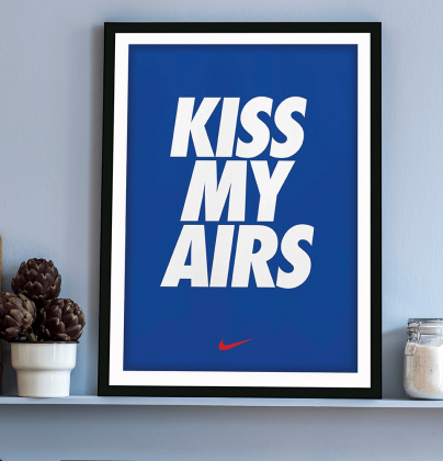 Ξύλινο Κάδρο Kiss My Airs_ Blue 30X40cm SNK133