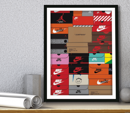 Ξύλινο Κάδρο Sneaker Box 30X40cm SNK155